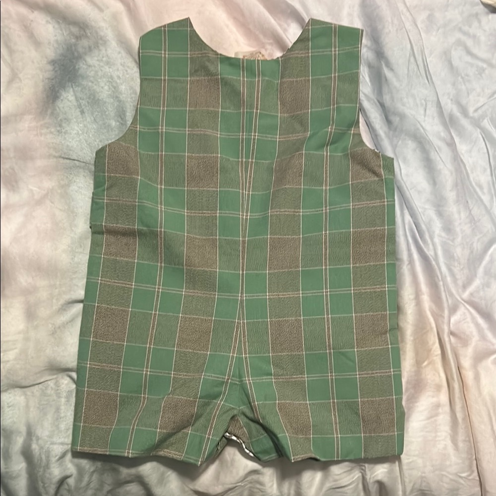 The Beaufort Bonnet Company Green Plaid Boys Jon Jon - Picture 4 of 5